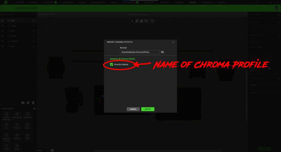 How to import razer chroma profiles unrealhero